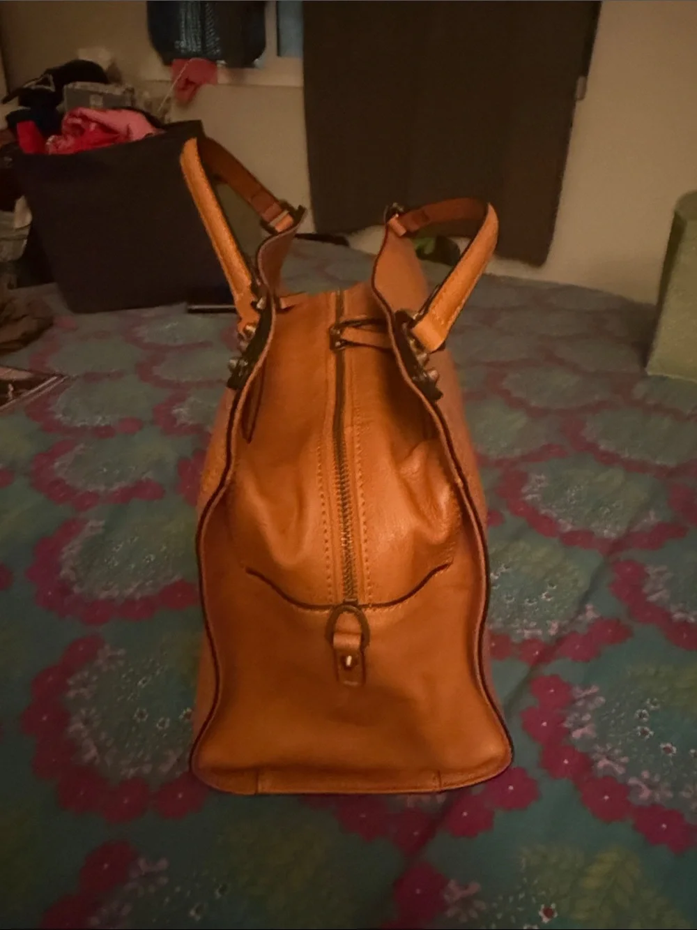 C&C California Orange Leather Top-Handle Satchel NWOT